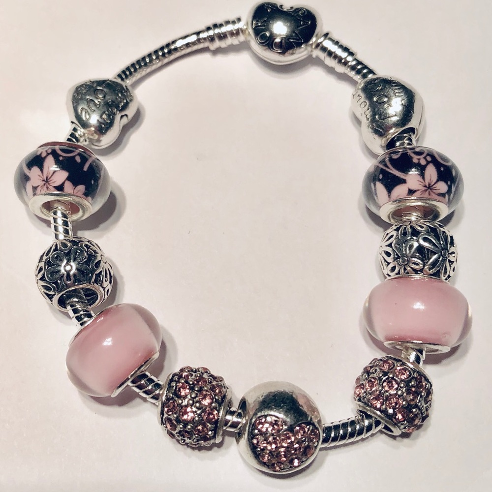 Auth Pandora Bracelet “Heart of Charms”